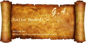 Galle András névjegykártya